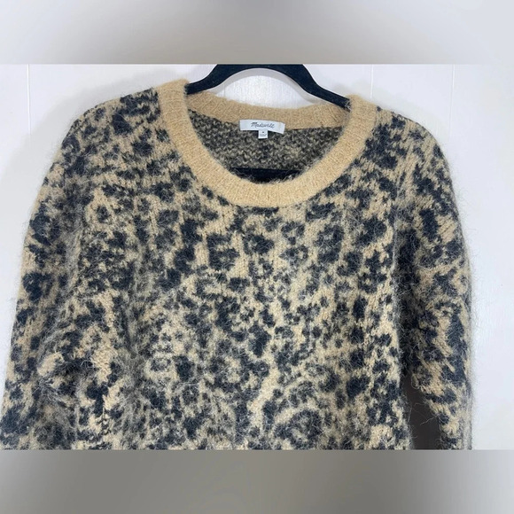 Madewell Alpaca Blend Crewneck Pullover Sweater in Leopard Women’s Size Medium - Picture 6 of 12